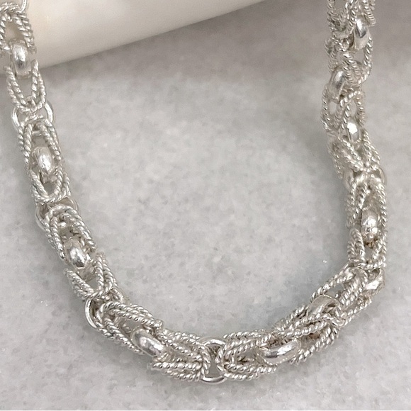 Sterling Silver Byzantine Rope Chain Necklace - Picture 4 of 10